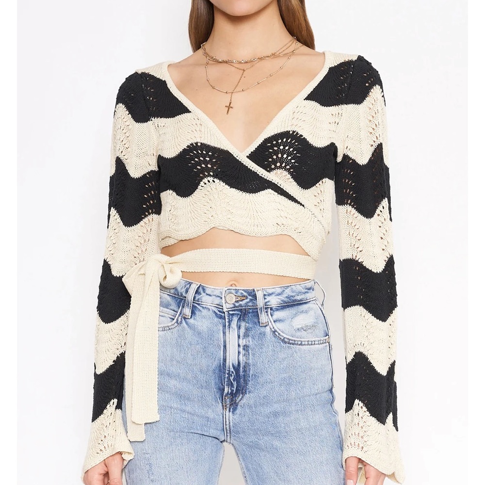 Knit wrap crop top